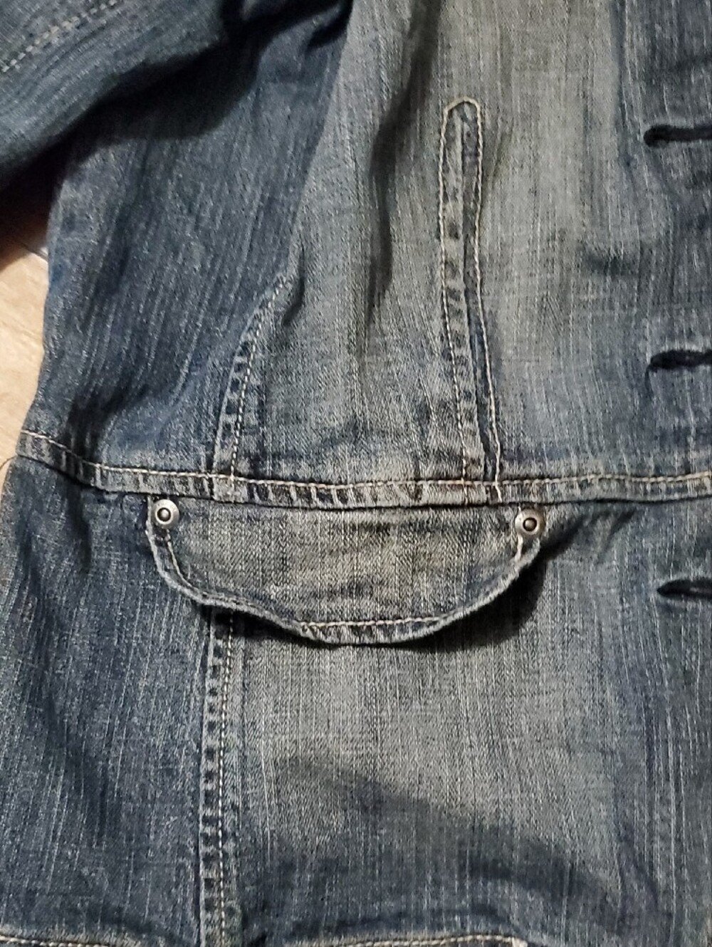 Venezia Washed Blue Denim Button Jacket - Picture 5 of 11
